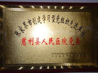 2013年度医院荣誉：张家界市创建学习型党组织先进单位
